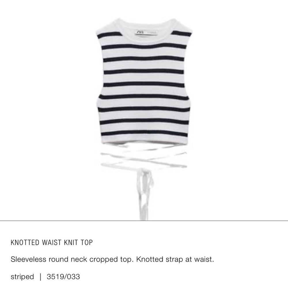 Zara striped knit crop top